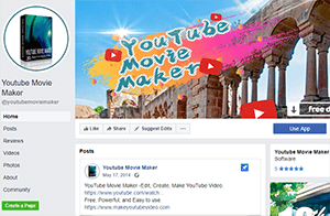 YouTube Movie Maker Facebook page