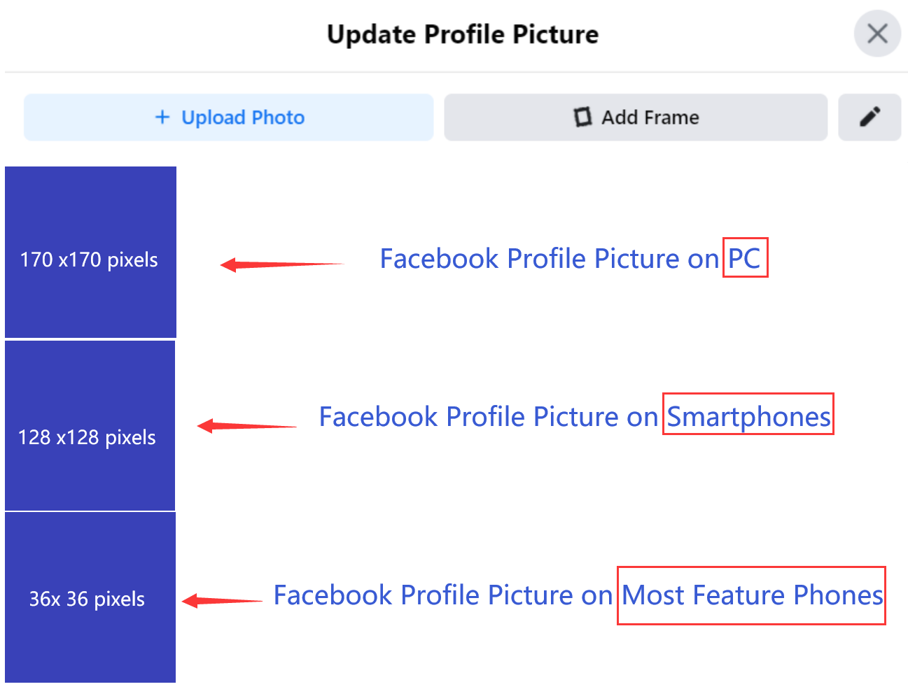 diemension of profile picture on facebook