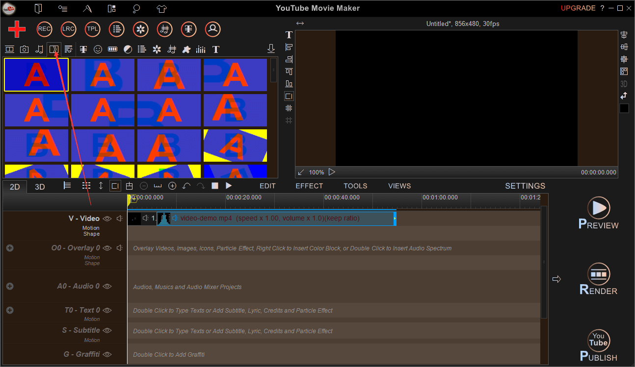 Drag transition effects