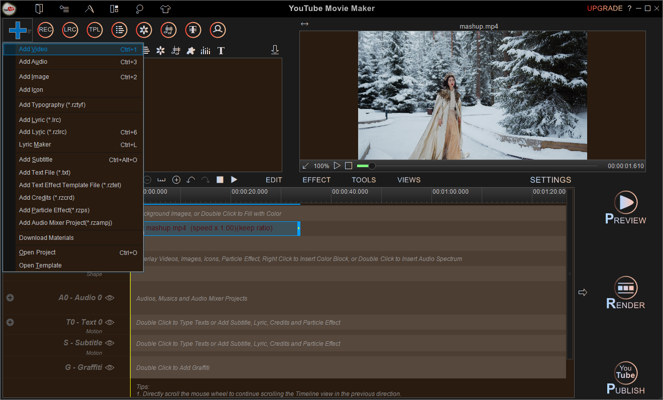 add the video to YouTube Movie Maker 