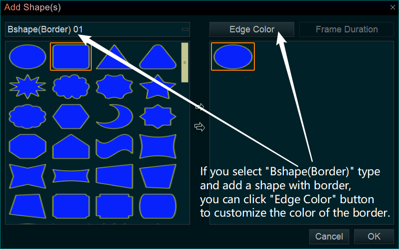 set shape edge color