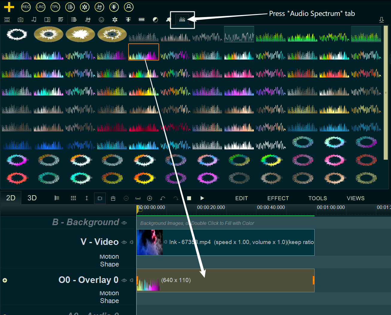 add audio spectrum 01