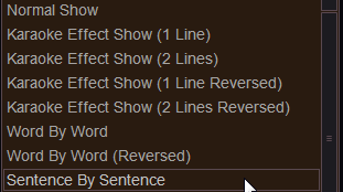 2d lyrics or karaoke mode